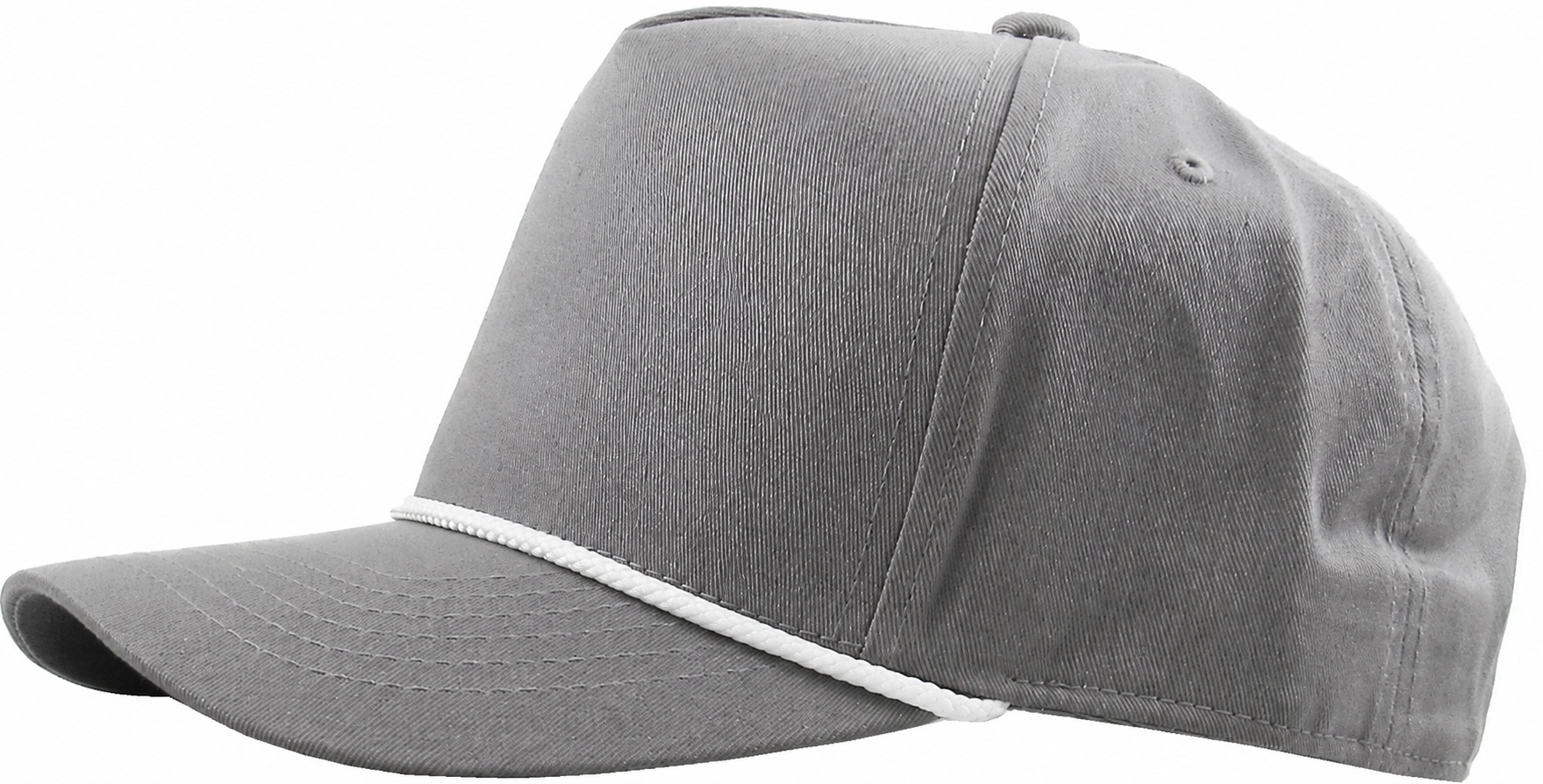 Light Gray / White 5 panel snapback rear view